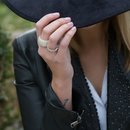 Bague tressée bombée