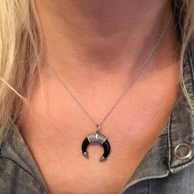 Collier corne Argent