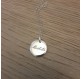 Collier médaille argent bombée personnalisé