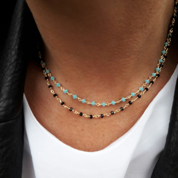 Collier chaîne et pierres