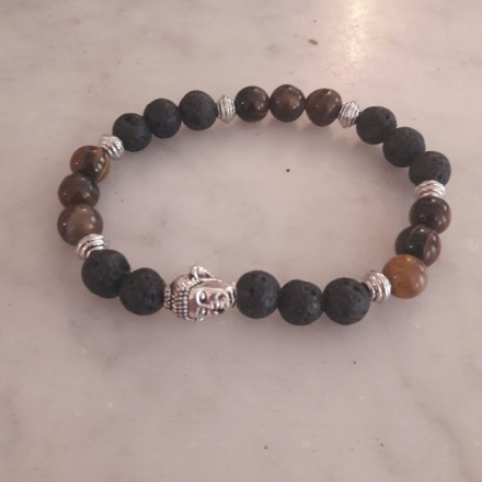 Bracelet Elastique Bouddha Marron