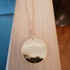 Collier/Sautoir Médaille Pointillé Grand Modèle