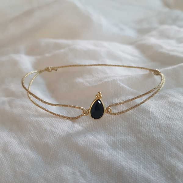 Bracelet cordon Poire noire Bracelet cordon Poire noire