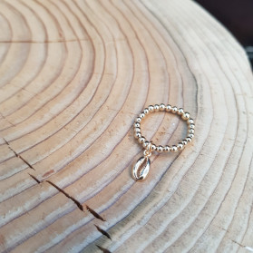 Bague billes Cauri dorée