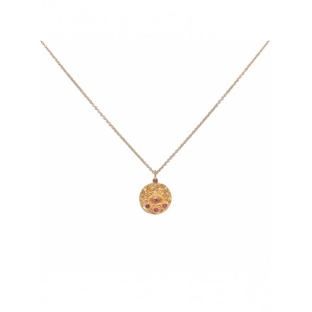 Collier oeil rose