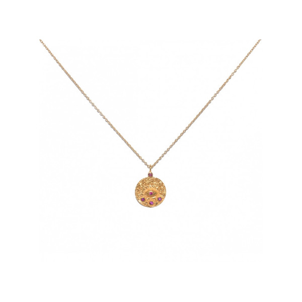 Collier oeil rose