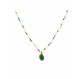 Collier cordon or onyx verte