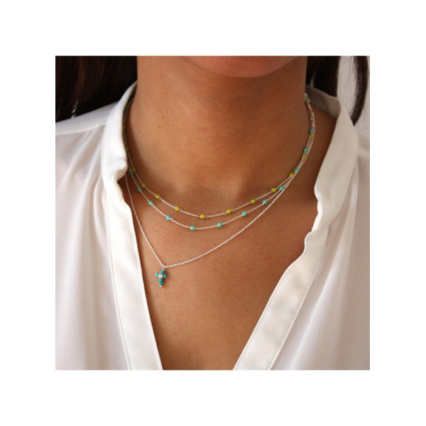 Collier Ras du cou Maria turquoise