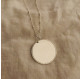 Collier argent médaille pointillée grand modèle chaîne mixte