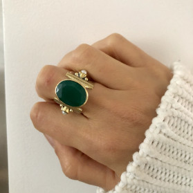 Bague Roots GM Green