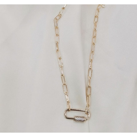 Collier Mousqueton plaqué or