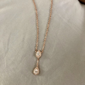 Collier 2 poires or rose