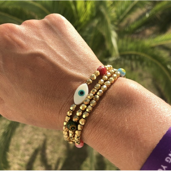 Bracelet/Collier Oeil nacre