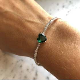 Bracelet Coeur vert