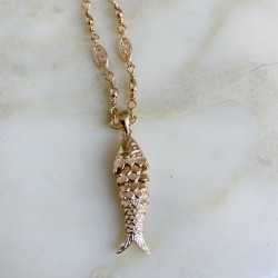 Collier poisson chaîne filigrane