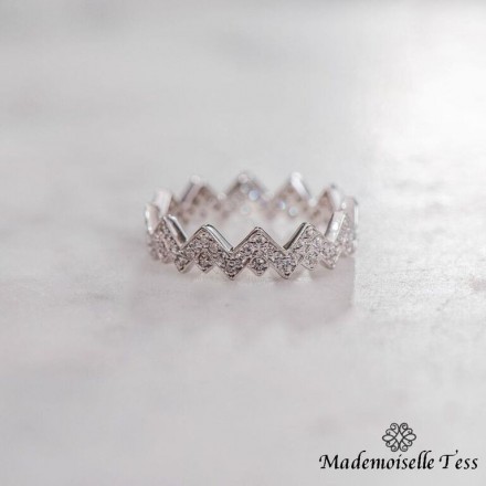 Bague zig zag argent