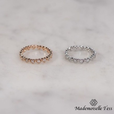 Bague alliance coeurs