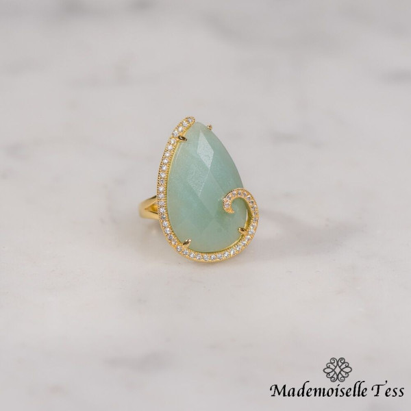 Bague goutte amazonite Bague goutte amazonite