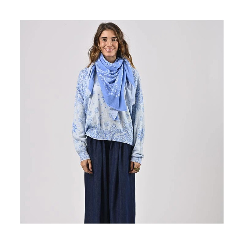 Adoré Écharpe Bandana Bleu Céleste