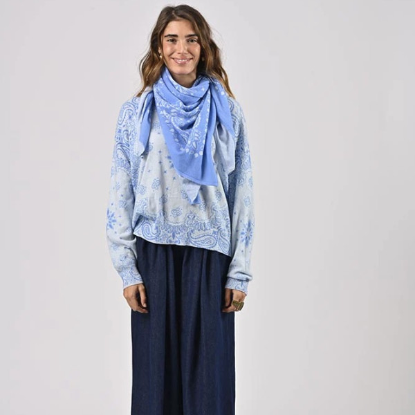 Adoré Écharpe Bandana Bleu Céleste