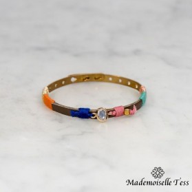 Bracelet tissu et cristal