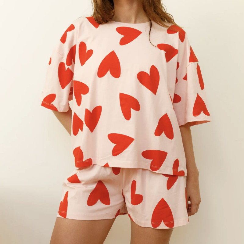 We are jolies Pyjama Short Mi Amor rose
