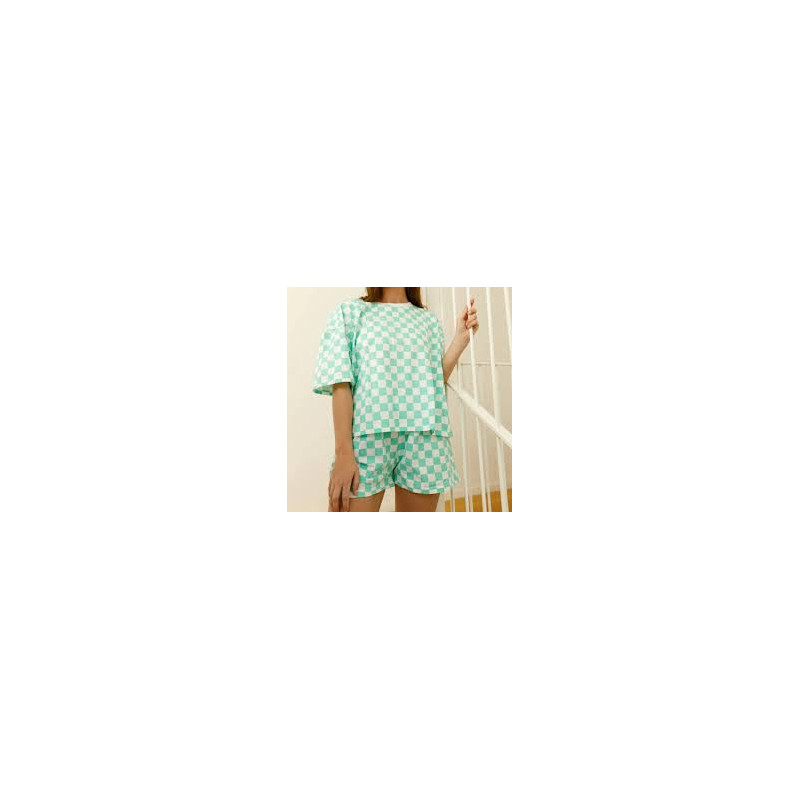We are jolies Pyjama Short Damier vert