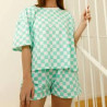 We are jolies Pyjama Short Damier vert