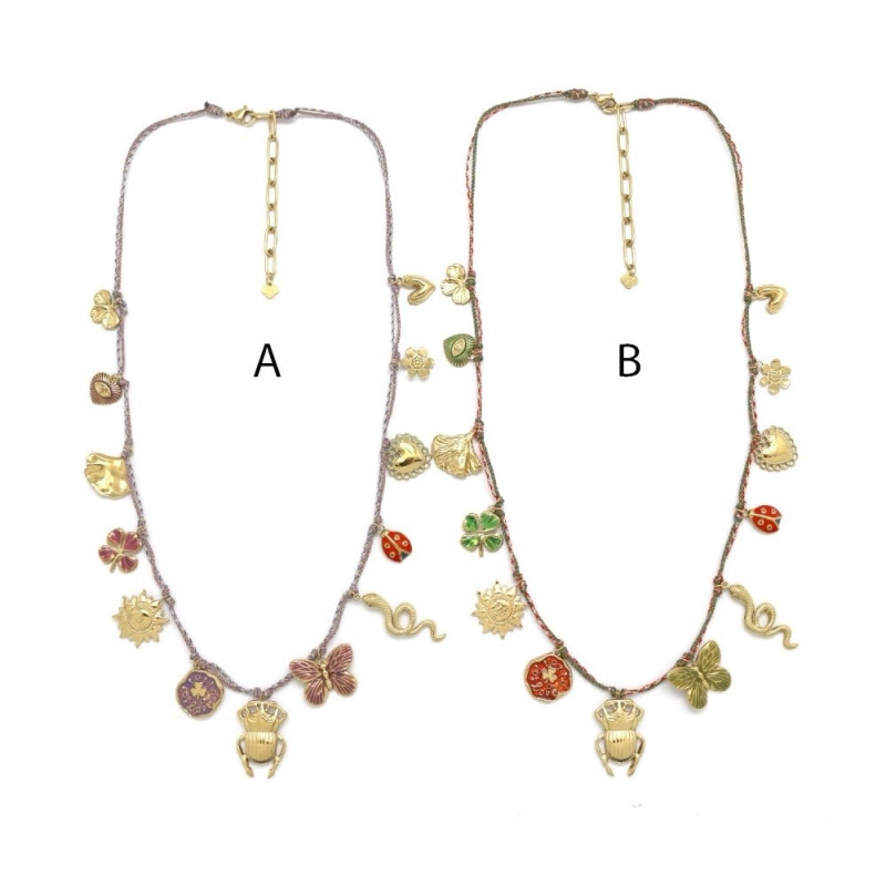Collier pampilles Scarabées