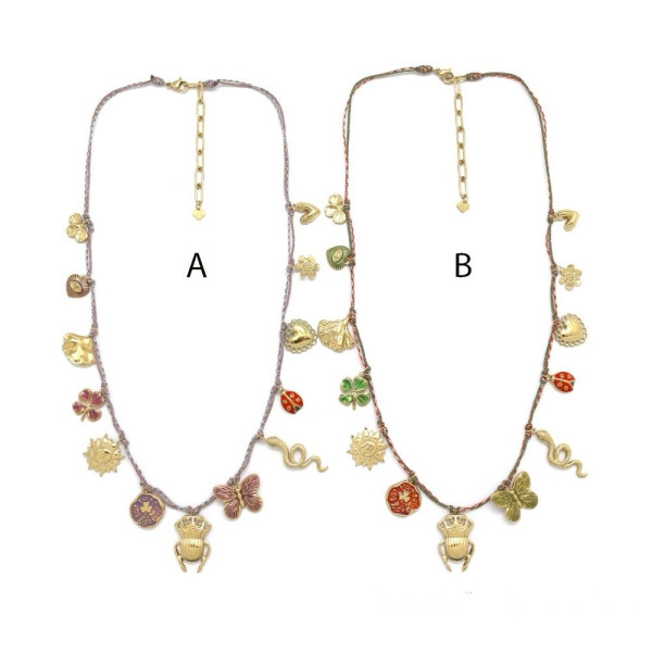 Collier pampilles Scarabées