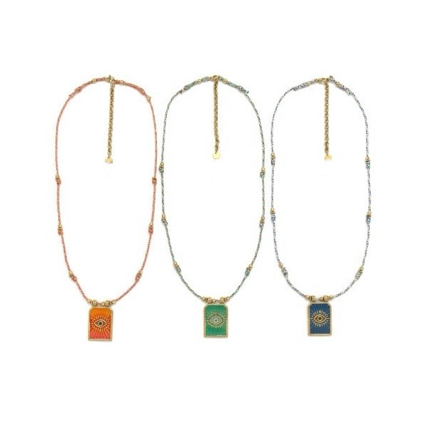 Collier plaque œil