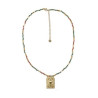 Collier plaque œil pierres