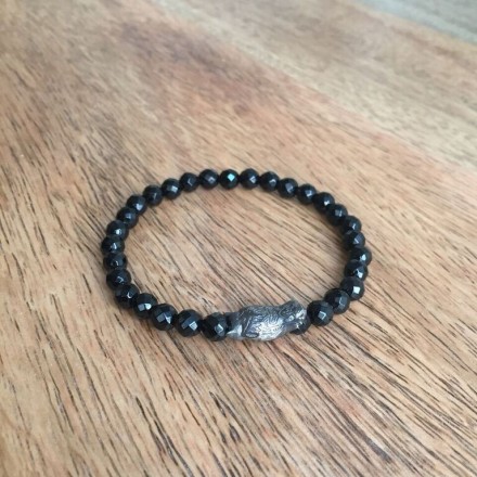 Bracelet élstique onyx noir