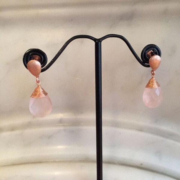 Boucles d'oreilles quartz rose