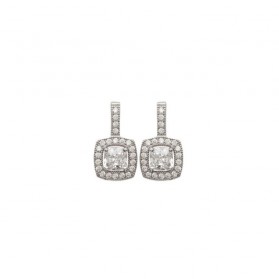 Boucles d'oreilles pendantes zircons carrés