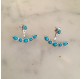 Boucles d'oreilles argent devant/derrière et turquoise