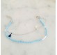 Bracelet argent pompons et turquoise