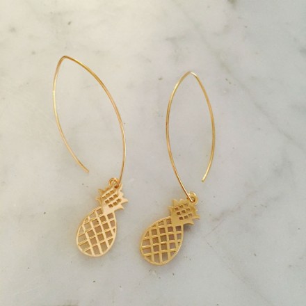 Boucles d'oreilles ananas dorées