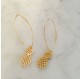 Boucles d'oreilles ananas dorées