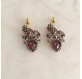 Boucles Strass Pendantes Bordeaux